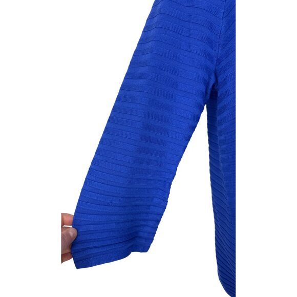 Lane Bryant Womens Blue Ribbed 3/4 Sleeve Top Keyhole Back Sweater Size 18/20 - Picture 3 of 10